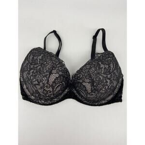 Victoria's Secret Bra Women 32C Black Very‎ Sexy Push-Up Lace LOGO